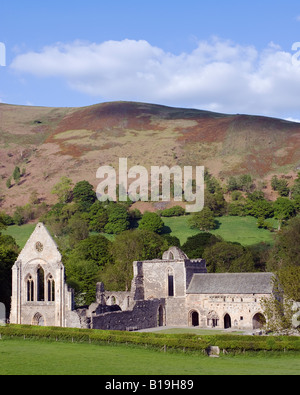 Denbighshire, Wales Llangollen. Die markante Überreste von Valle Crucis Abbey, ein Zisterzienserkloster gegründet 1201 AD. Stockfoto