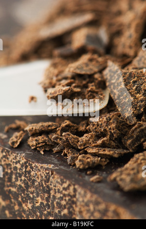 Dunkle Schokolade, extreme Nahaufnahme Stockfoto