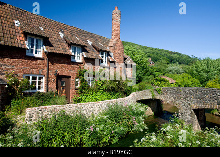 Sommer im malerischen Dorf Allerford Exmoor Nationalpark Somerset England Stockfoto