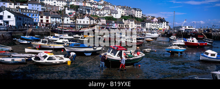 Angelboote/Fischerboote im Hafen von Brixham, Devon, UK bei Ebbe Stockfoto