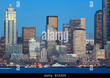 Seattle Skyline von Alki in West Seattle Stockfoto