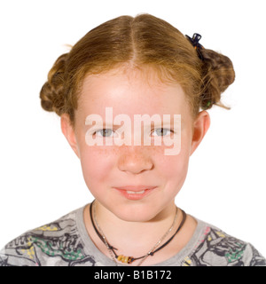 Porträt eines Mädchens (8-9), lächelnd Stockfoto