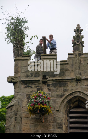 Festival in Castleton Derbyshire in den Peak District England warnen Stockfoto