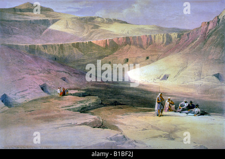 Eingang zu den Gräbern der Könige von Theben oder The Valley Of The Kings 1839 Stockfoto