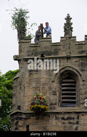 Festival in Castleton Derbyshire in den Peak District England warnen Stockfoto