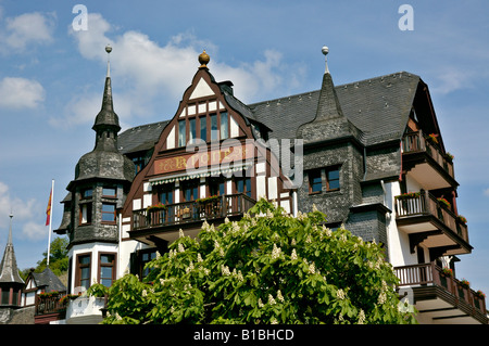 Hotel Krone in Rüdesheim Assmannshausen, Hessen, Deutschland. Stockfoto