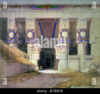 Dendera Tempel 1838 Stockfoto