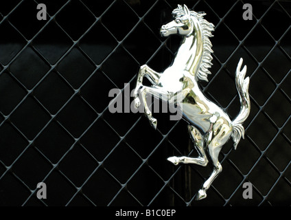 Tänzelnden Pferd Emblem auf Ferrari F-430-F1. Stockfoto