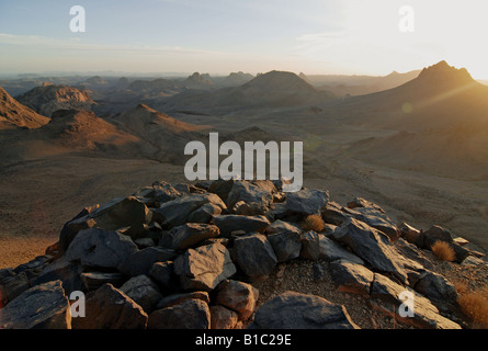 Geographie/Reisen, Algerien, Landschaften, Ahaggar Berge, Blick vom Assekrem Pass bei Atakor, Additional-Rights - Clearance-Info - Not-Available Stockfoto