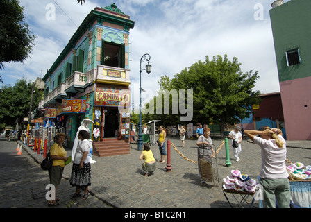 Geographie/Reisen, Argentinien, Buenos Aires, Straßenszenen, Straße in La Boca, Additional-Rights - Clearance-Info - Not-Available Stockfoto