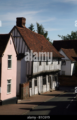 Lavenham Suffolk Tudor-Gebäude im Zentrum Stadt Stockfoto