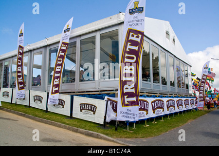 Tribut-Ale-Stand auf der Royal Cornwall Show 2008 Stockfoto