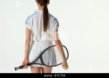 Rückansicht des Tennisspielerin Stockfoto