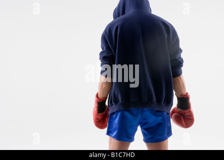 Rückansicht des Boxer stehend Stockfoto