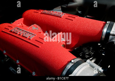 Ferrari F430 F1 Motor - Ansicht von oben. Stockfoto