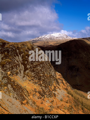 Blick über Cwm Cywarch, Arran Fawddwy.  Snowdonia-Nationalpark. Stockfoto