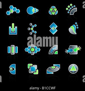 Vektor-Illustration von 16 verschiedenen glatte moderne Unternehmen-Logo-designs Stockfoto