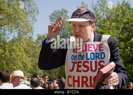 Christliche Prediger. Speakers Corner, Hyde Park, London, England Stockfoto