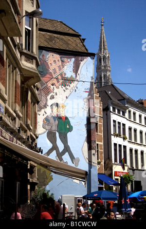 Ein Wandgemälde in Brüssel Stockfoto
