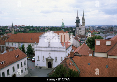 Kirche Sveta Katarina St Catherine und Kathedrale St. Stephen Zagreb Kroatien Stockfoto