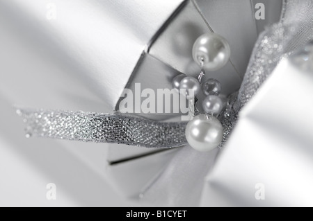 Silber Christmas cracker Stockfoto