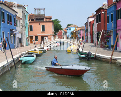 typische Szene in Burano Venedig Italien Stockfoto