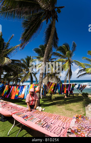 Souvenir-Stand am Strand Bathsheba Barbados Karibik Stockfoto