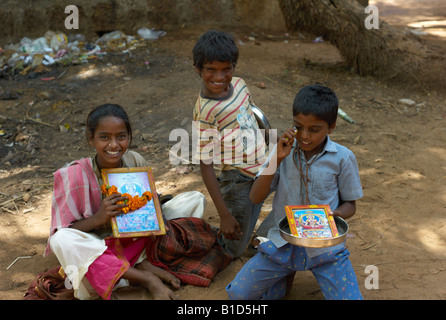 Goa-Straße Kinder Mädchen Jungen Stockfoto