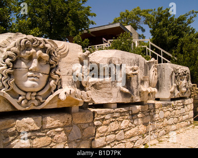 Kopf der Medusa, der Apollotempel, Didim, Türkei Stockfoto