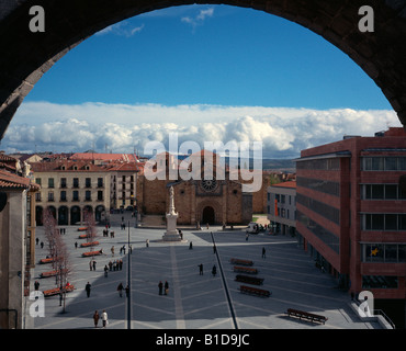 Der Hauptplatz, El Chico in Avila gesehen von der Stadtmauer, Spanien Stockfoto