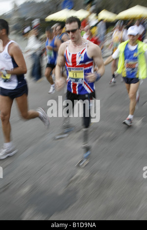 deaktiviert die britische Läufer beim Rom-Marathon 2008 Stockfoto