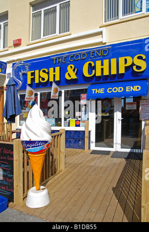 einen traditionellen Fish &amp; Chips-Shop in Newquay, Cornwall, england Stockfoto