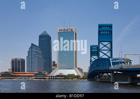 Jacksonville-Skyline-Blick nach Norden vom Friendship Park Stockfoto