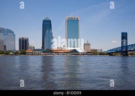 Jacksonville-Skyline-Blick nach Norden vom Friendship Park Stockfoto