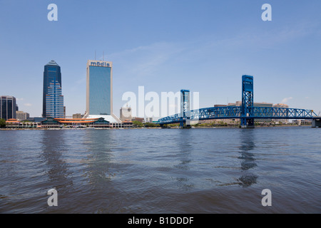 Jacksonville-Skyline-Blick nach Norden vom Friendship Park Stockfoto