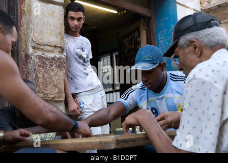 Domino Player in Habana Centro Stockfoto