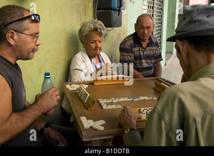 Domino Player in Habana Centro Stockfoto