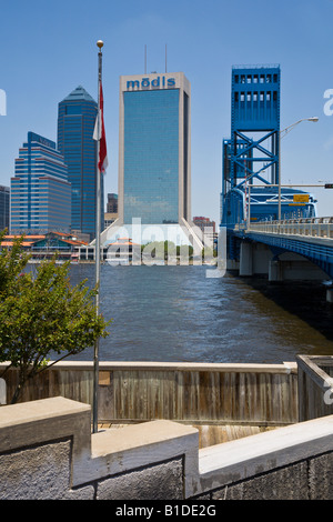 Jacksonville-Skyline-Blick nach Norden vom Friendship Park Stockfoto