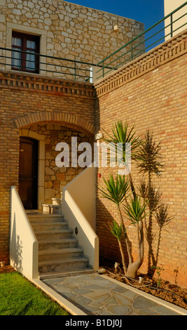 Treppe am Morgen glühen, Platanias, Kreta, Griechenland, Europa. Stockfoto