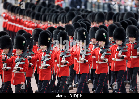 Trooping der Farben 2008 The Guards Regiment marschieren in London Stockfoto