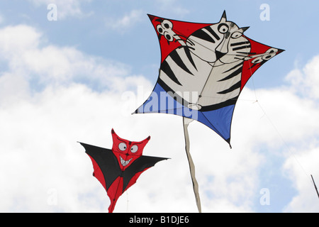 Katze geformt Kite am Blackheath Kite Festival Lewisham London Stockfoto