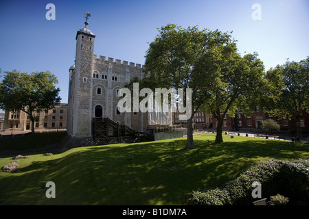 Der "weiße Turm" der "Tower of London", London, England, Großbritannien, UK. Stockfoto