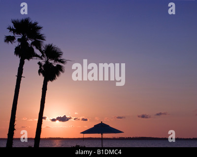 Sonnenuntergang über Pensacola Bay Pensacola FL Stockfoto