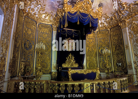 Schlafkammer, Schloss Linderhof, Schloss Linderhof, Schloss Linderhof, Schloss, König Ludwig II., Museum, Kloster Ettal, Bayern, Deutschland, Europa Stockfoto