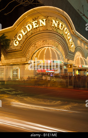 Die berühmten alten Las Vegas Strip mit dem Golden Nugget Casino an der Fremont Street in Las Vegas in Nevada Stockfoto