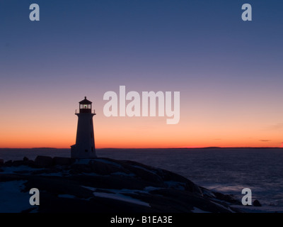 Sonnenuntergang in Peggys Cove, Nova Scotia, Kanada Stockfoto