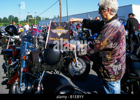 Kanadas Motorradtour für Papa, Prostata-Krebs zu bekämpfen statt in Vancouver British Columbia Kanada - 31. Mai 2008 Stockfoto