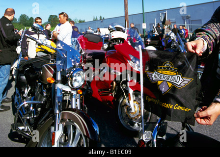 Kanadas Motorradtour für Papa, Prostata-Krebs zu bekämpfen statt in Vancouver British Columbia Kanada - 31. Mai 2008 Stockfoto