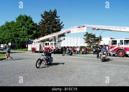 Kanadas Motorradtour für Papa, Prostata-Krebs zu bekämpfen statt in Vancouver British Columbia Kanada - 31. Mai 2008 Stockfoto