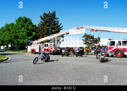 Kanadas Motorradtour für Papa, Prostata-Krebs zu bekämpfen statt in Vancouver British Columbia Kanada - 31. Mai 2008 Stockfoto